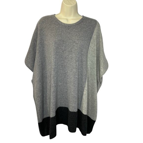 Magaschoni Sweaters - Magaschoni Cashmere Tunic Poncho Sweater Grey Relaxed Fit Minimalist O/S